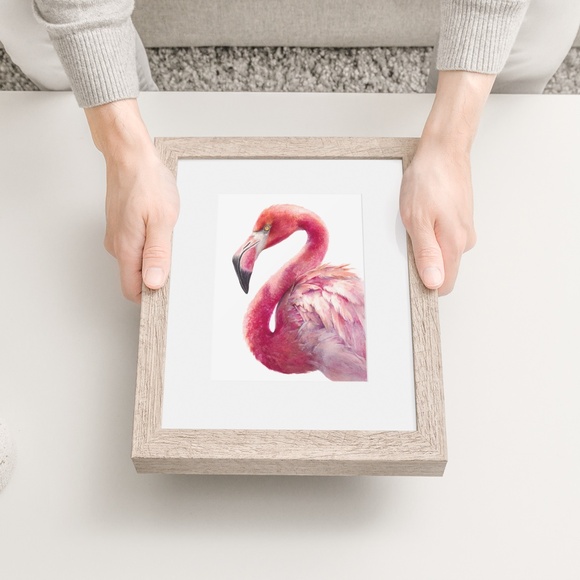 Watercolor Flamingo Wall Art Print, Unframed - Vibrant Tropical Elegance - Picture 6 of 7